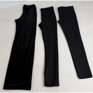 Y2K Women's Stretch Pants Lot 3 sz Small + Medium Black Velvet & Slim Fit Dalia